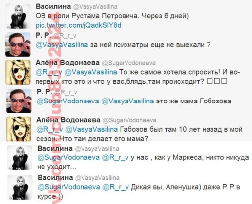 Василина Михайловская и Алёна Водонаева в Твиттере