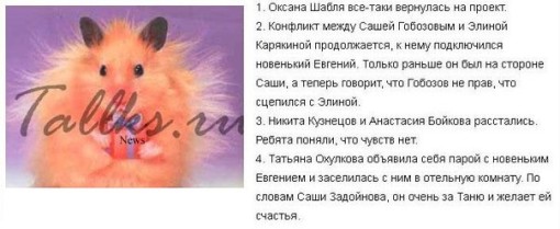Новости дом 2 на 04.11.13