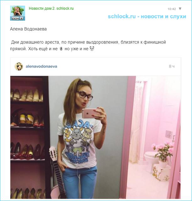 Алена Водонаева под домашним арестом