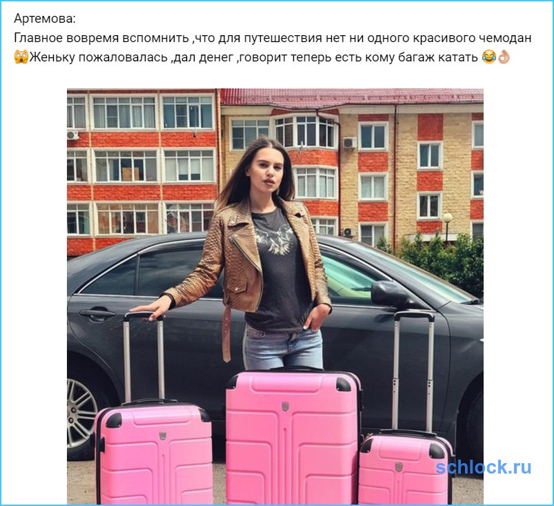 Артёмова выпросила денег на чемодан