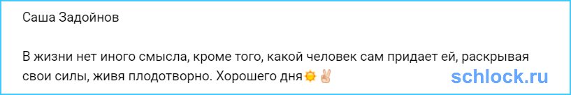 Задойнов о смысле жизни