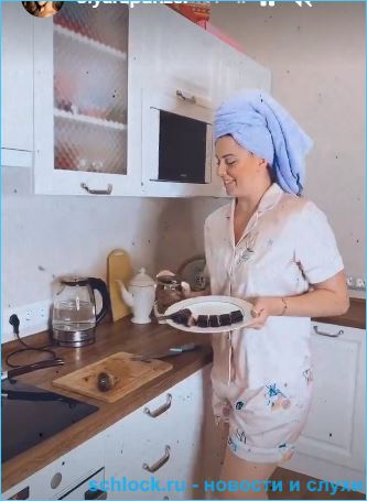 Ольга Рапунцель демонстрирует свою хозяйственность и умение готовить