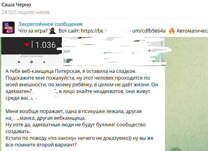 Саша Черно перед выходом интервью обратилась к своему главному хейтеру